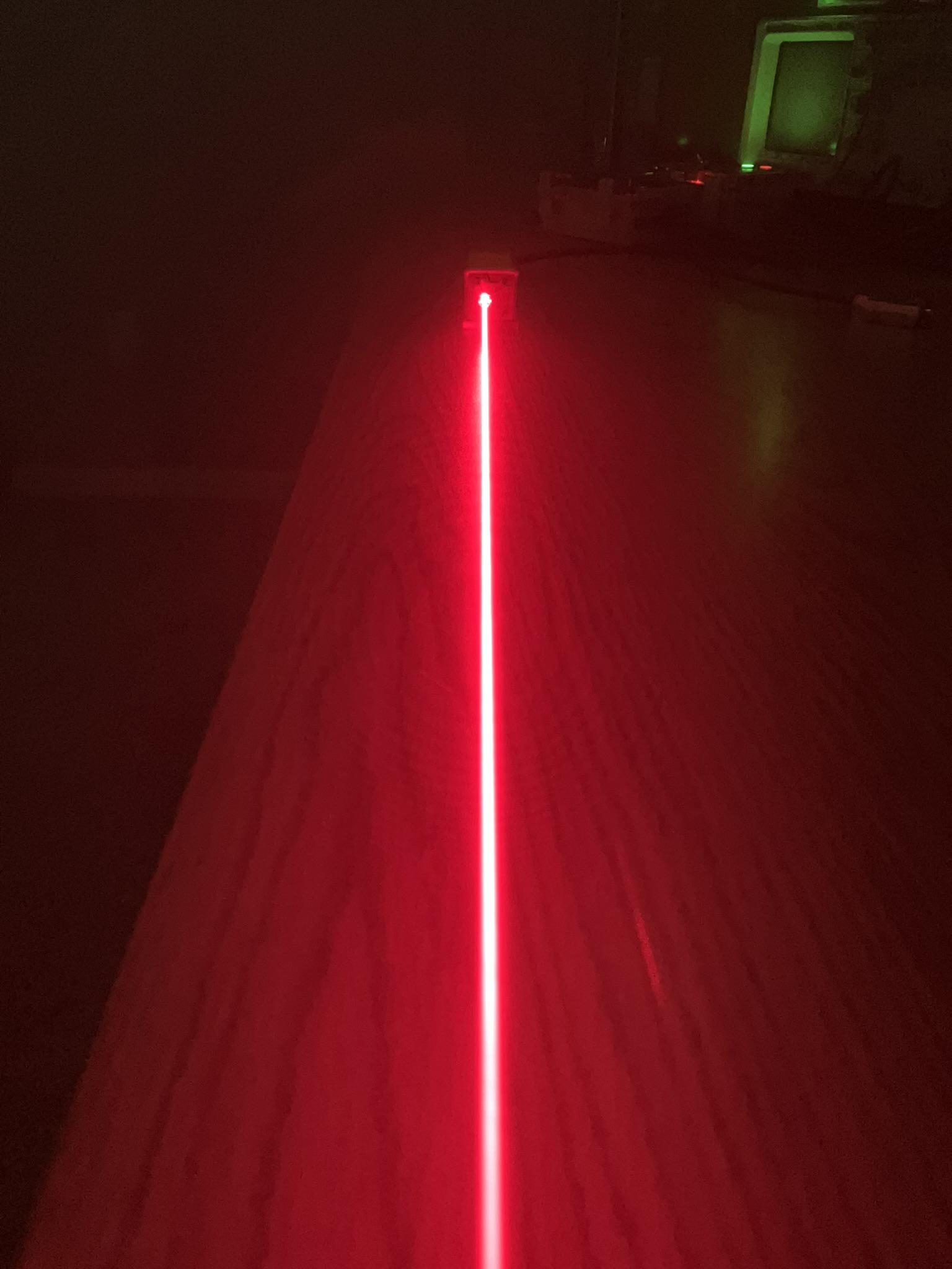 Red laser beam