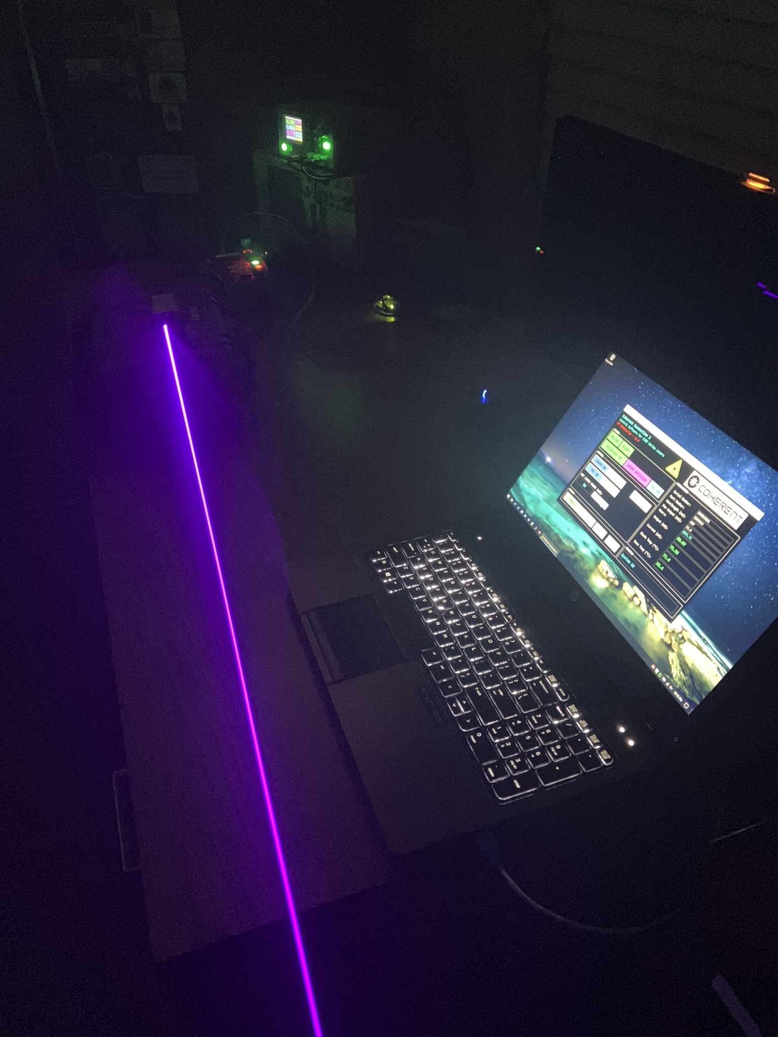 Violet laser beam