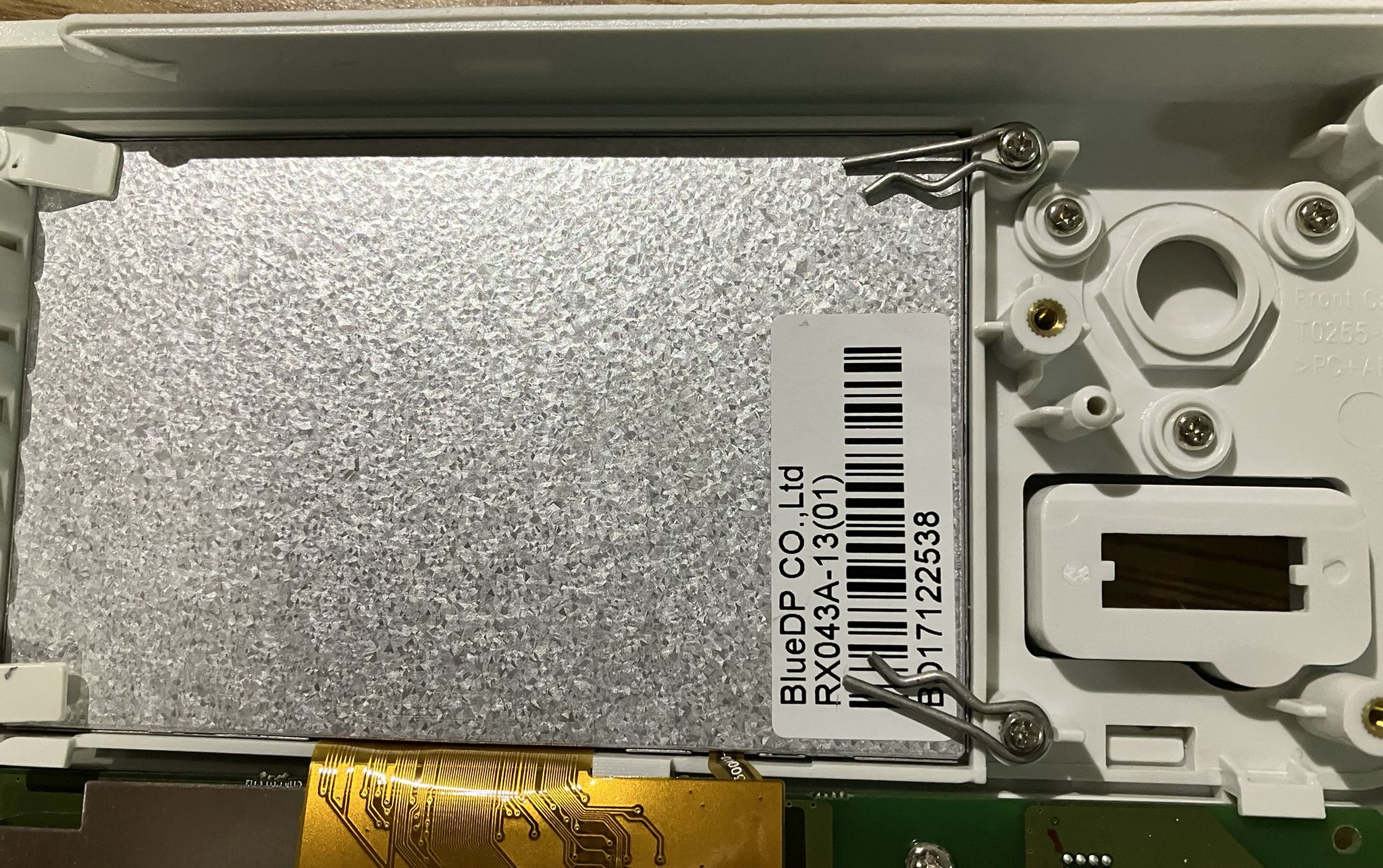 Cotter pins holding in LCD panel