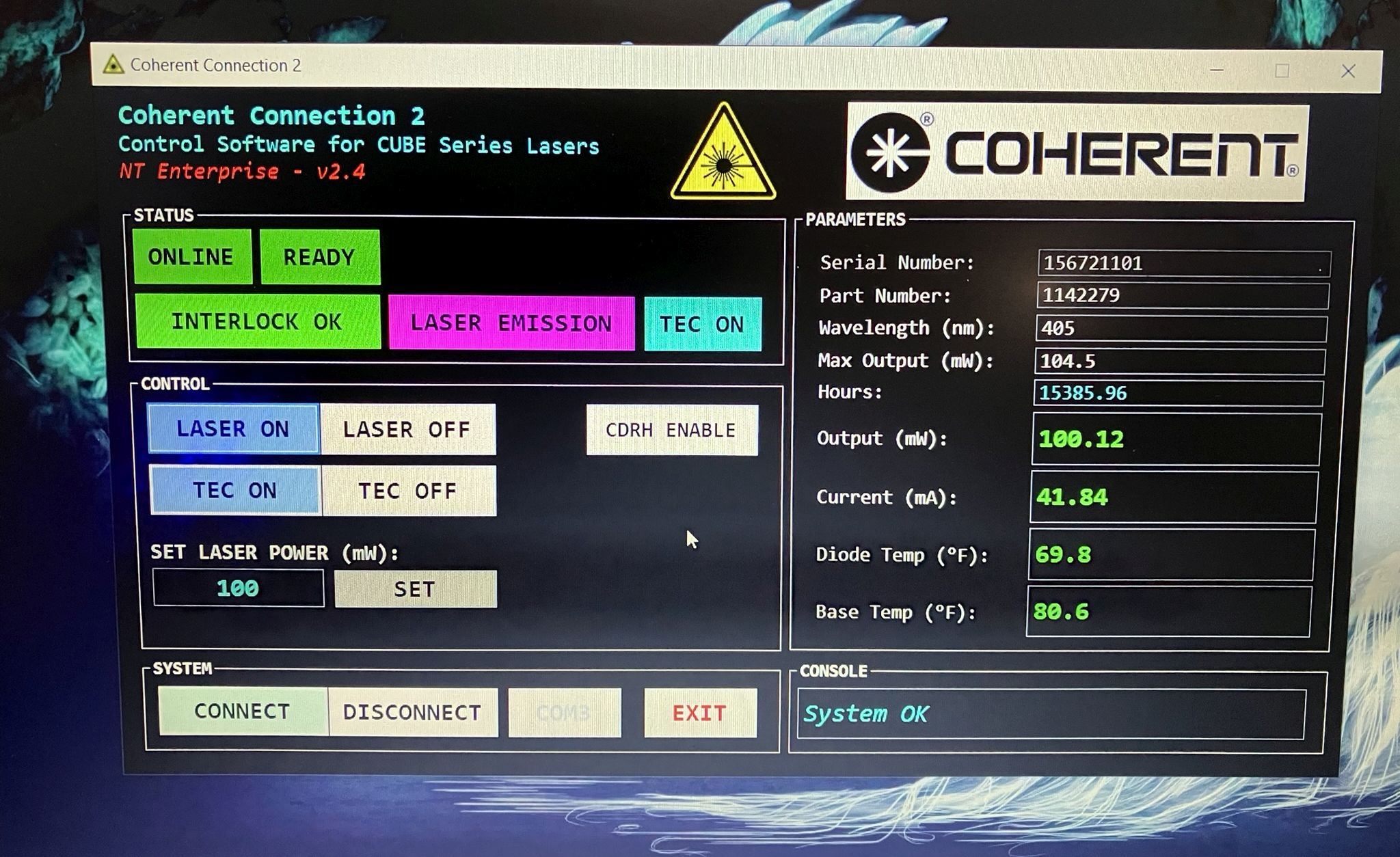 control software screenshot