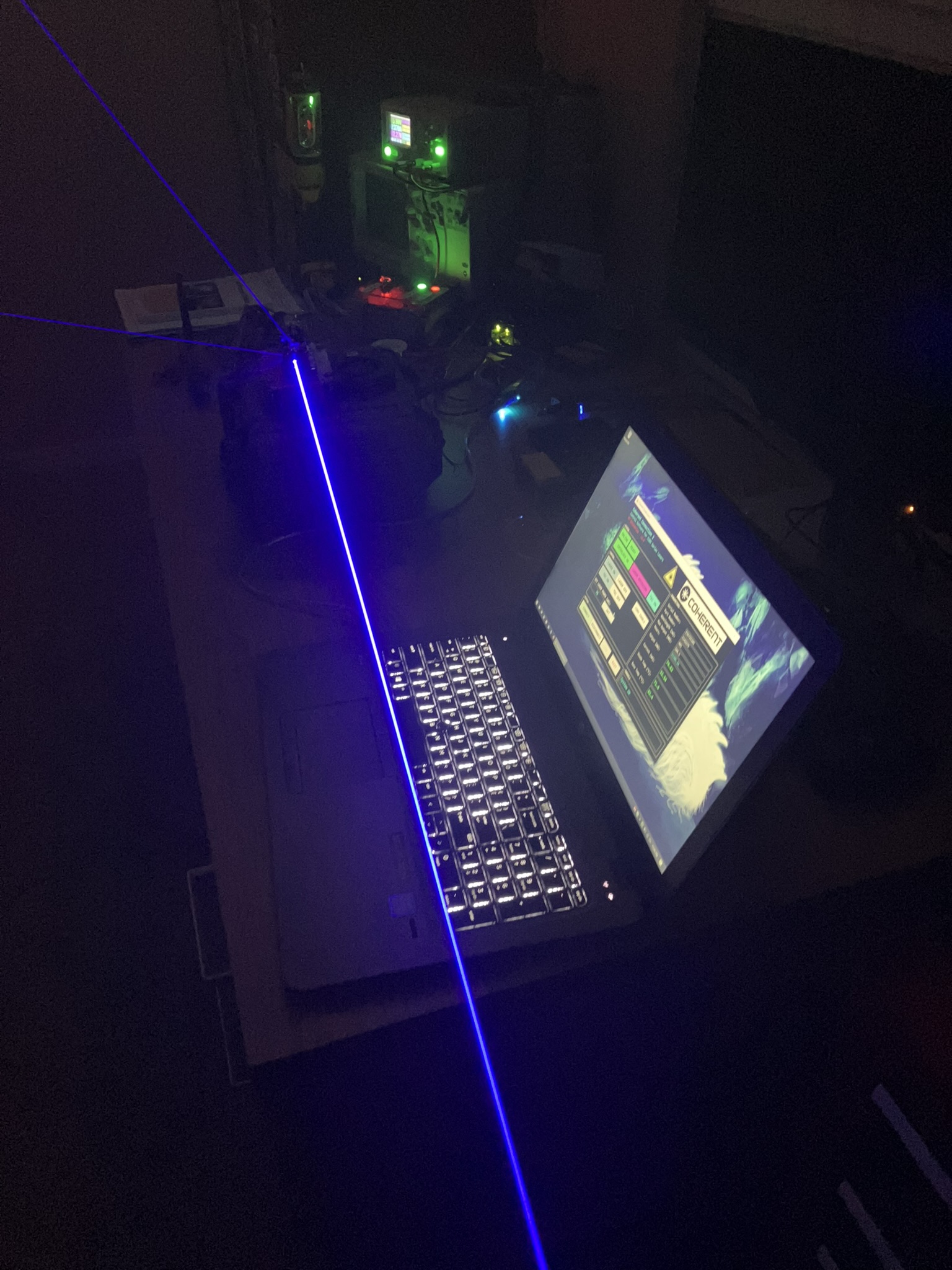 blue laser beam