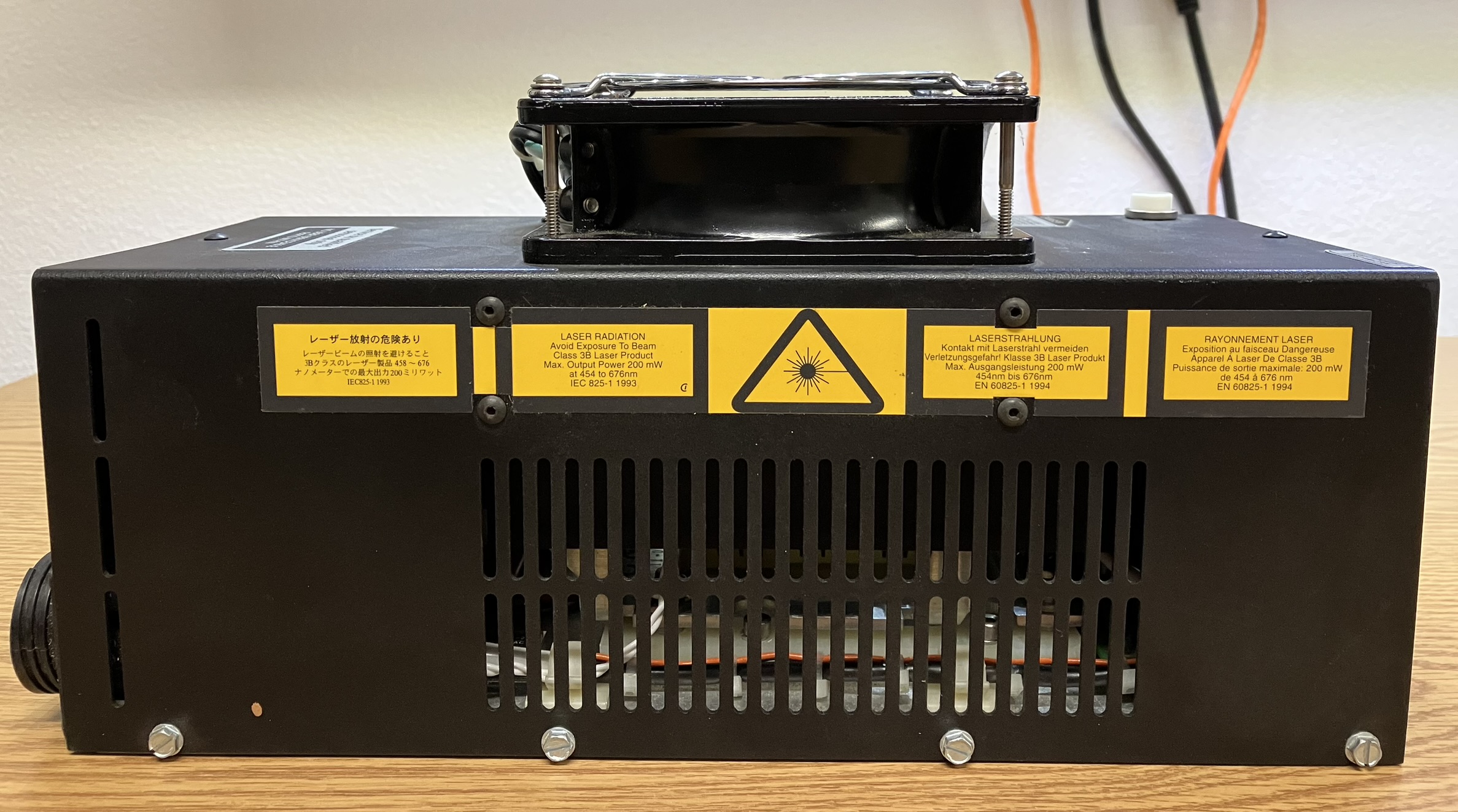 argon ion laser head side view