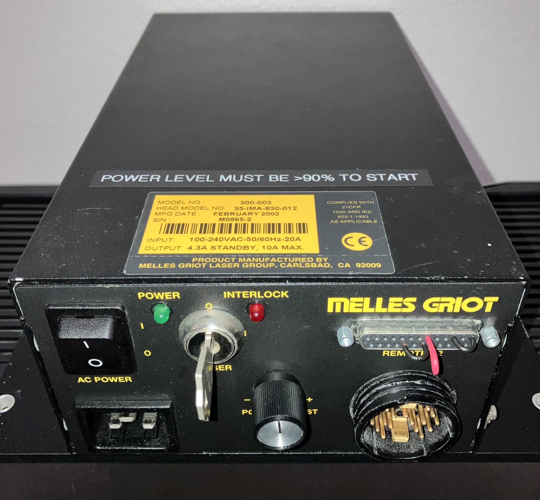 argon ion laser power supply