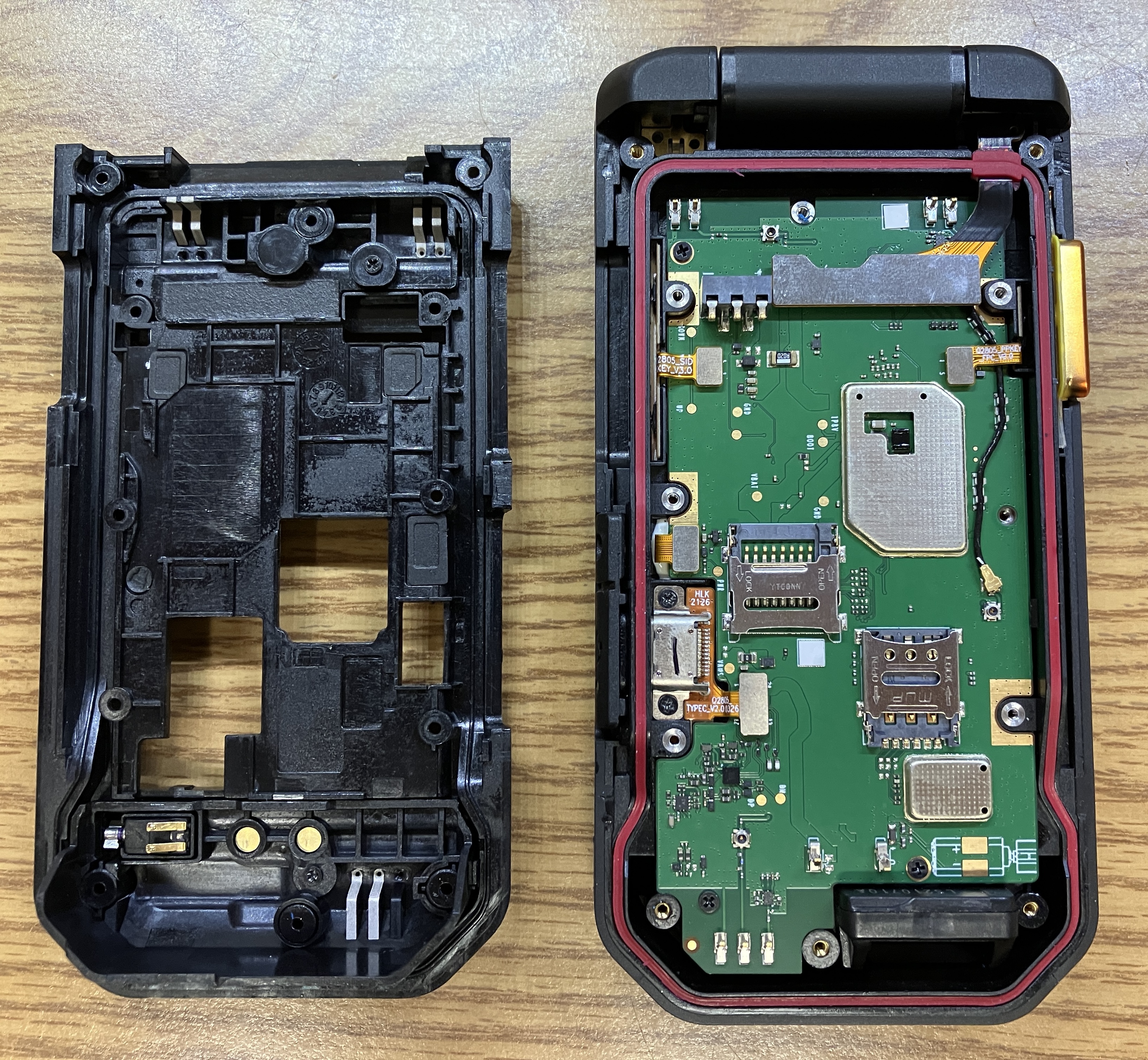 CAT S22 Flip back with internal plastic structure removed