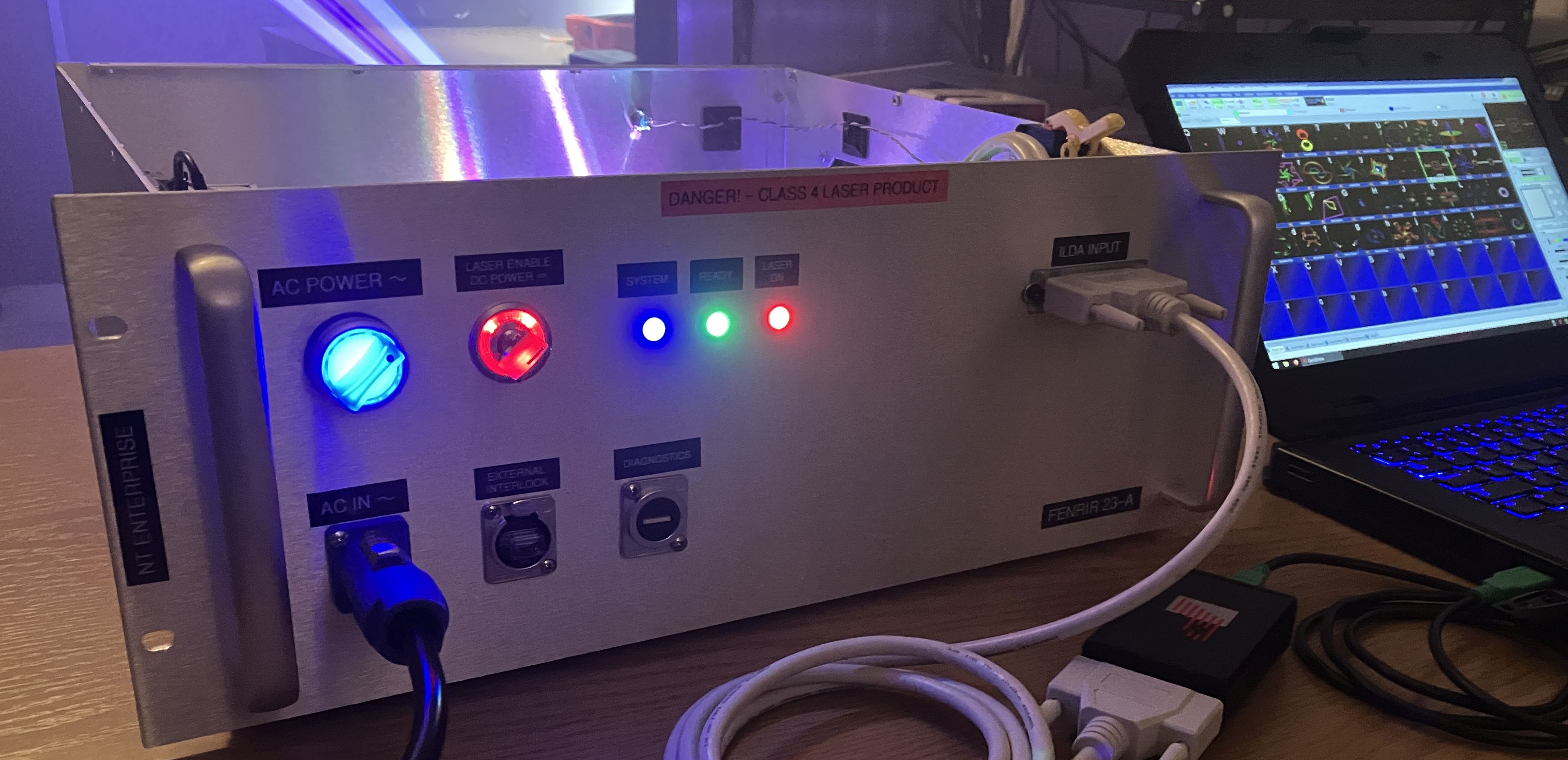 FENRIR control panel (powered on)