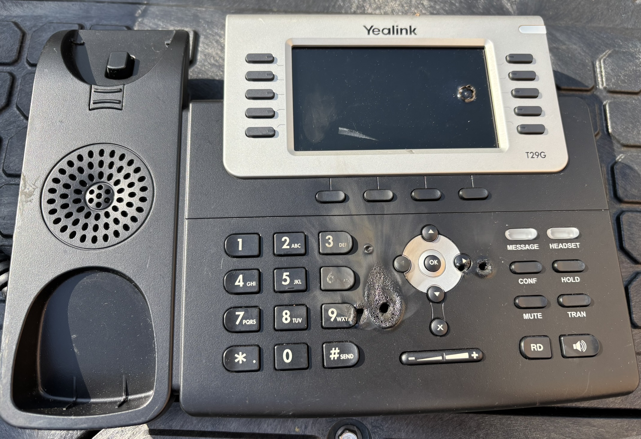 phone with laser burns