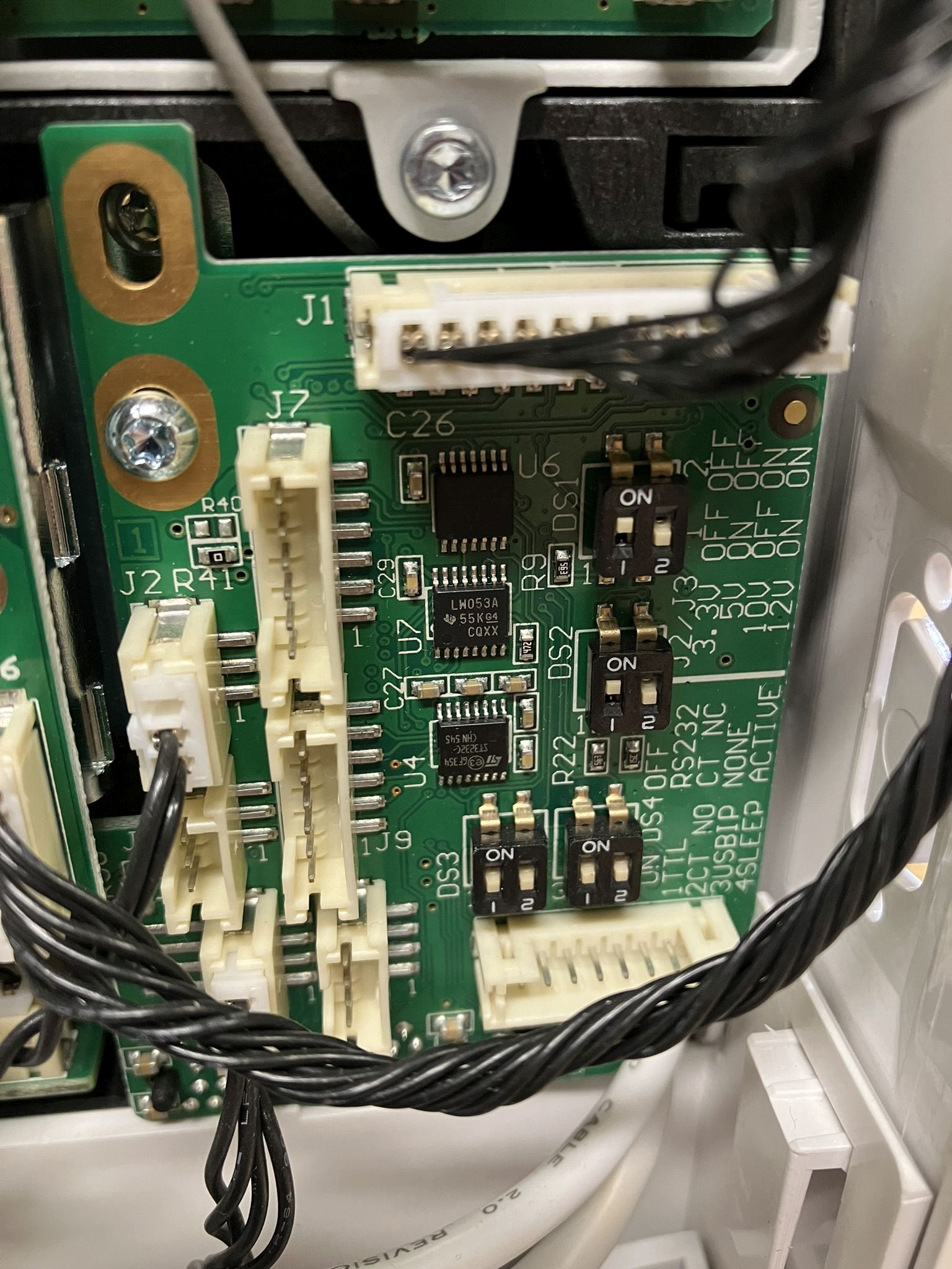 Internal junction board with DIP-switches